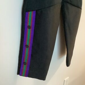 SANDRO Paris Patricia Black Track Pants Side Stripe Snap Detail Size S